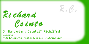 richard csinto business card
